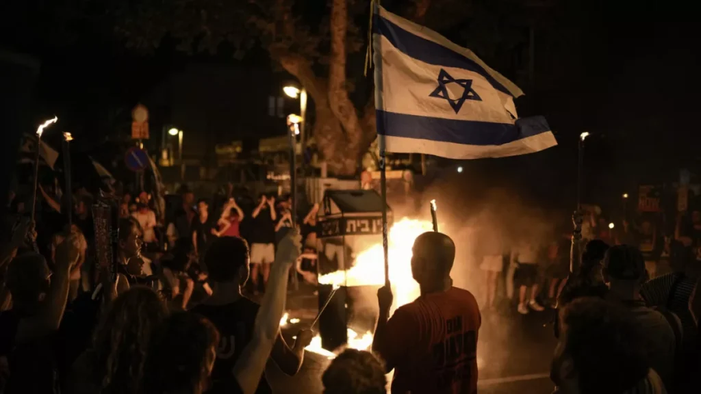 Hoguera bandera Israel