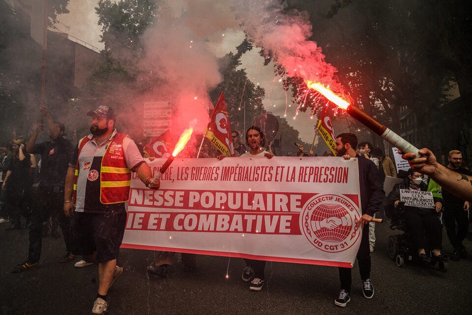 Pancarta anti extrema derecha Francia