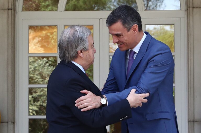 pedro sanchez y guterres